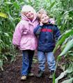 The kids at the pumpkin patch.